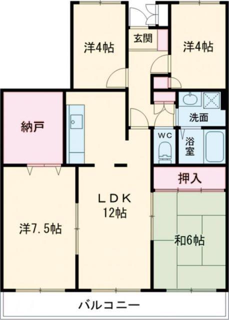 カサベルデ加古川(4SLDK/1階)の間取り写真