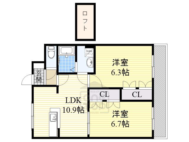 リオグランデ(2LDK/1階)の間取り写真