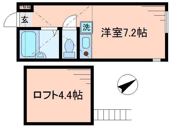 アクシス菊名(ワンルーム/1階)の間取り写真