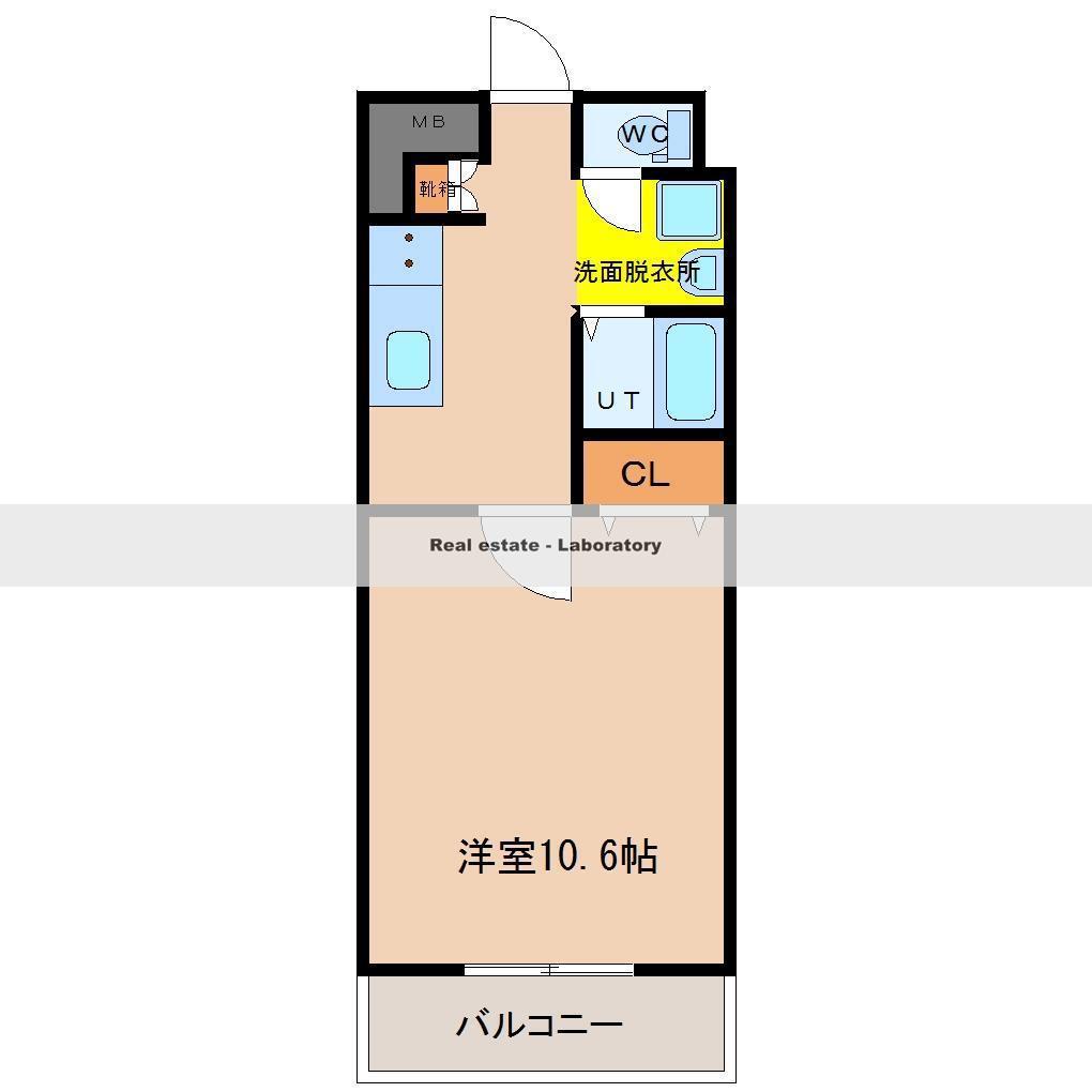 WILL DO千草(1K/4階)の間取り写真