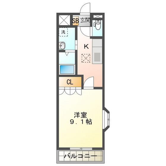 リヴァージュA棟(1K/1階)の間取り写真