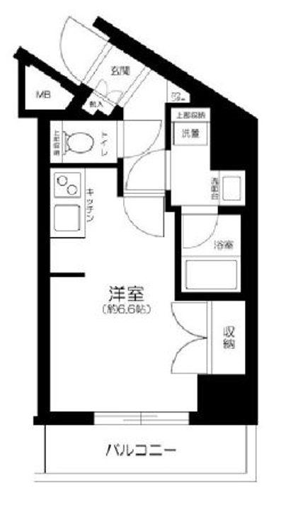PREMIUM CUBE北品川(ワンルーム/2階)の間取り写真