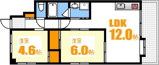 CASA SEGURA(2LDK/3階)の間取り写真
