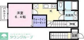 TERRACE長町南(1K/2階)の間取り写真