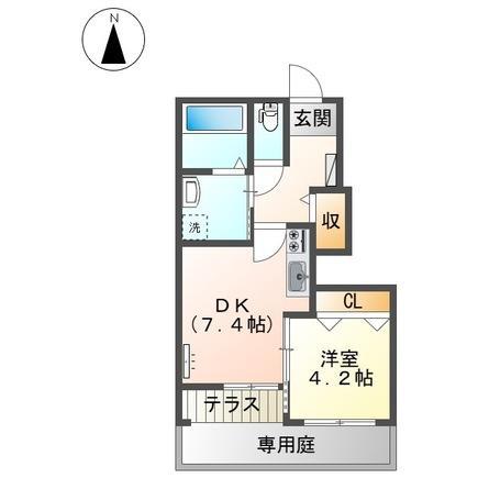 エムズ サンティエ(1DK/1階)の間取り写真