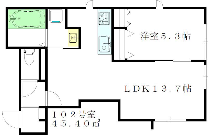 ALEGRIA高円寺(1LDK/1階)の間取り写真