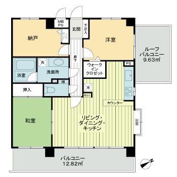 ライオンズマンション津田沼南(2SLDK/6階)の間取り写真