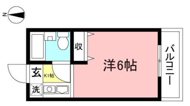 もんじゅ榎本(1K/1階)の間取り写真