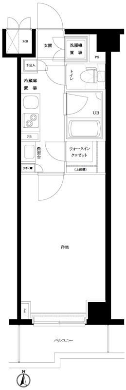 ルーブル亀戸天神前(1K/6階)の間取り写真