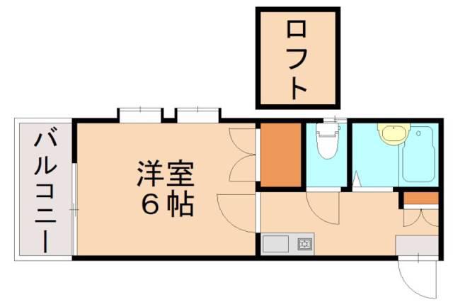 リバティ折尾(1K/2階)の間取り写真