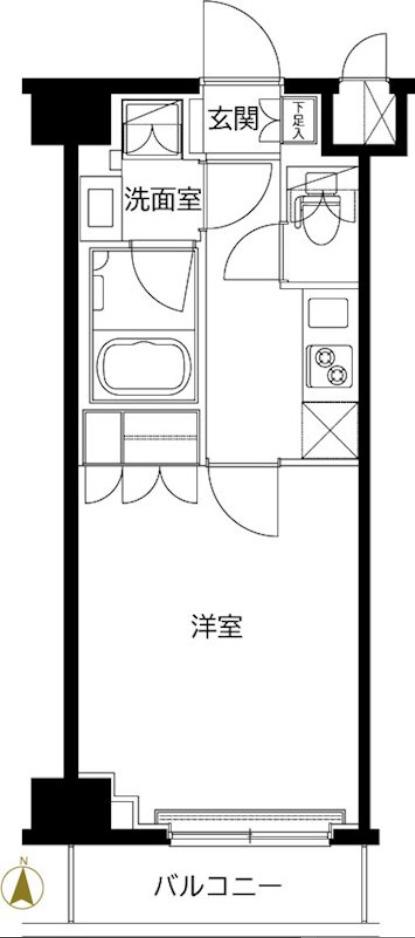 ルーブル東武練馬弐番館(1K/6階)の間取り写真