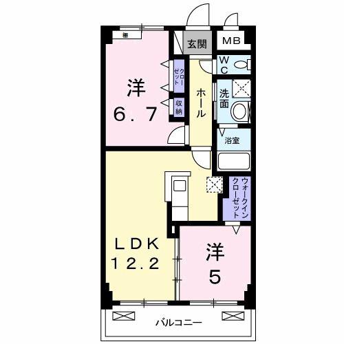 ヒルズ赤羽(2LDK/1階)の間取り写真