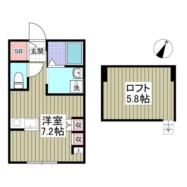 JR高崎線 桶川駅 徒歩6分 2階建 築2年(ワンルーム/1階)の間取り写真