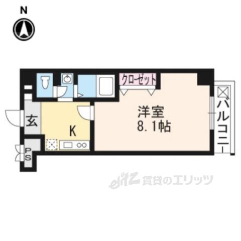 アルファープライズ5 (1K/4階)の間取り写真