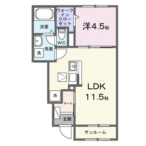 グランヒルズ瀬古(1LDK/1階)の間取り写真