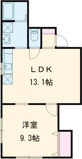 エスポワール(1LDK/2階)の間取り写真