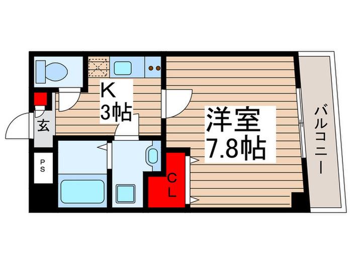 ウィングテラス大久保(1K/5階)の間取り写真