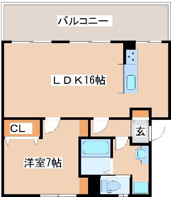 ソレイユ西神戸(1LDK/2階)の間取り写真