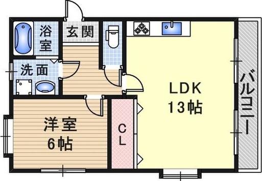 ピーターハウス(1LDK/2階)の間取り写真