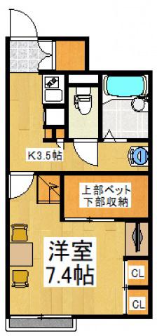 レオパレス白樺III(1K/1階)の間取り写真
