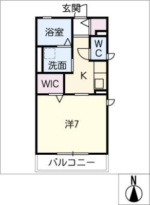 RAFFINATO長久手(1K/1階)の間取り写真