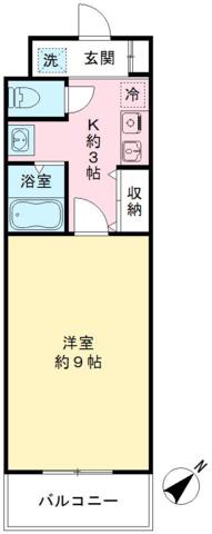 ROXY TAKAHATA 2411(1K/3階)の間取り写真