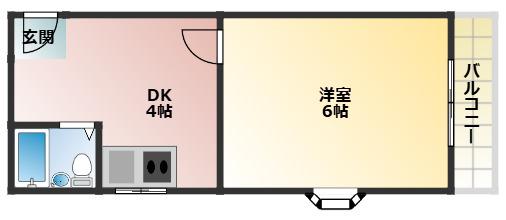 三井マンション(1DK/3階)の間取り写真