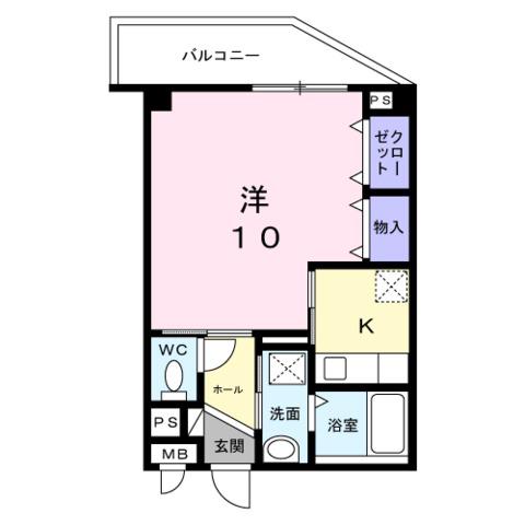 チェリーブロッサムⅡ(1K/1階)の間取り写真