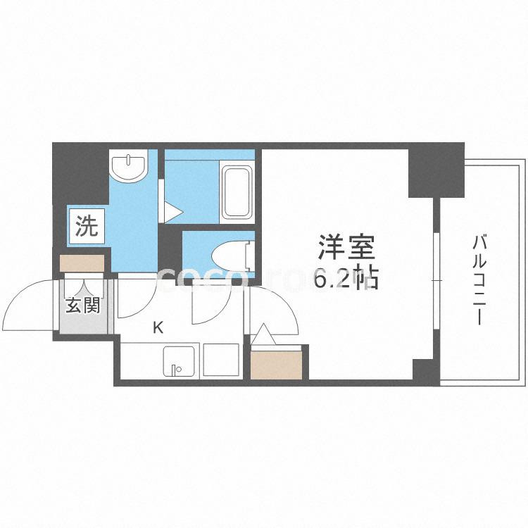 エスリード松屋町グレイス(1K/3階)の間取り写真