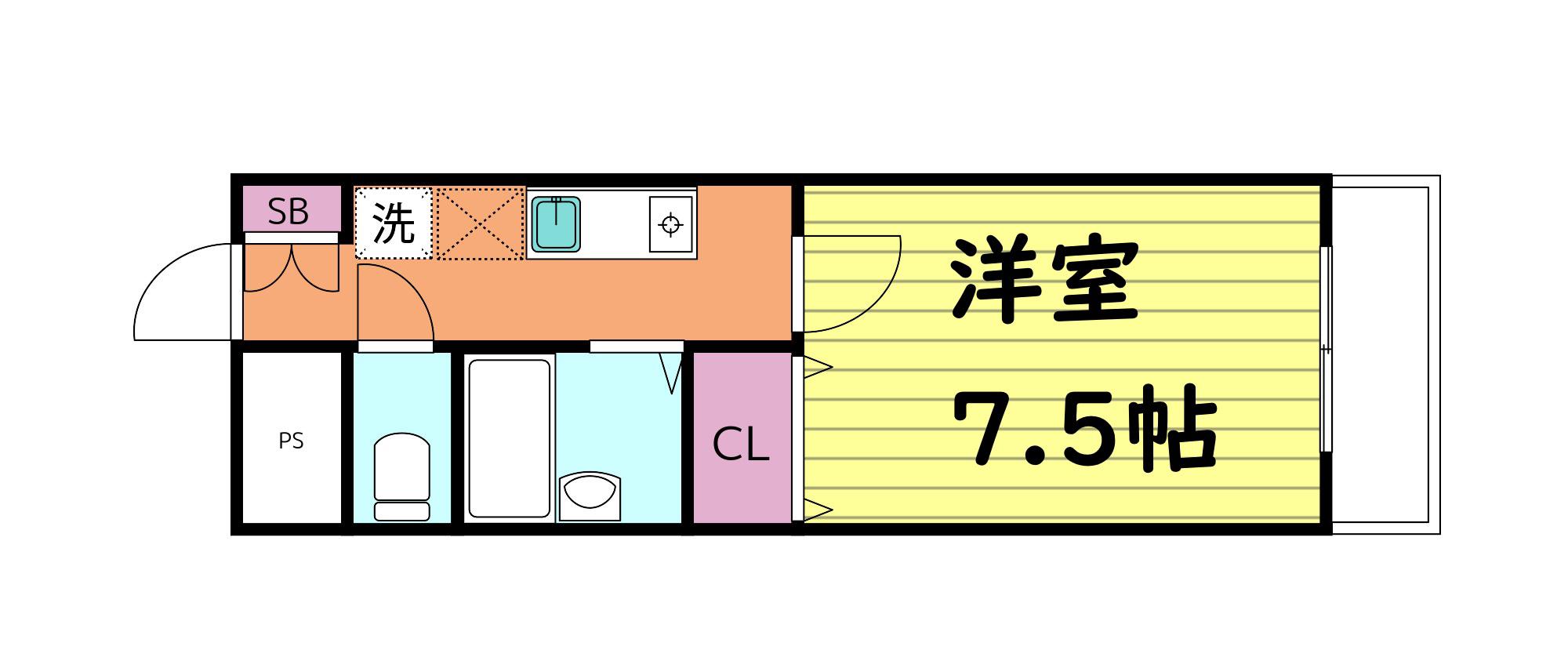 プリヴェ1番館(1K/1階)の間取り写真