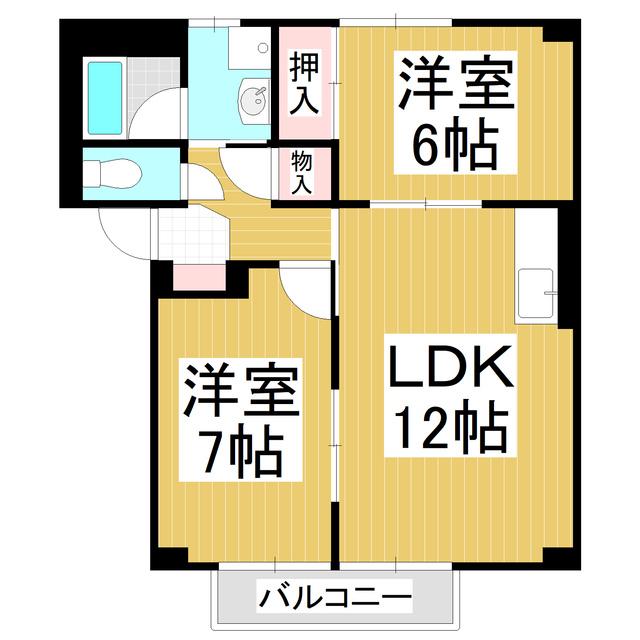 SURPLUS83 A(2LDK/1階)の間取り写真