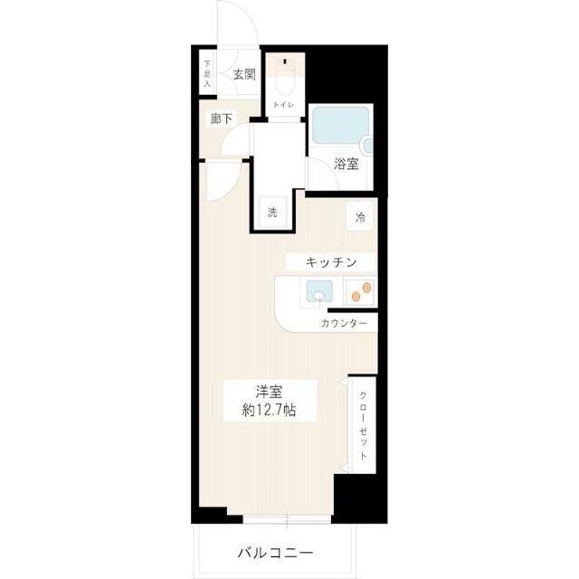 カスタリア新宿御苑 部屋番号1103(ワンルーム/11階)の間取り写真