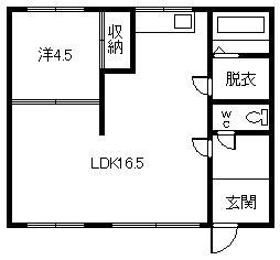 ソレイユ(1LDK/1階)の間取り写真