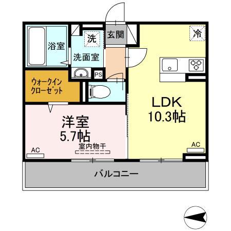 マーレK(1LDK/2階)の間取り写真