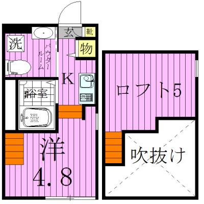 ディアコート梅島(1K/2階)の間取り写真