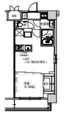 S-RESIDENCE千住大橋(1LDK/2階)の間取り写真