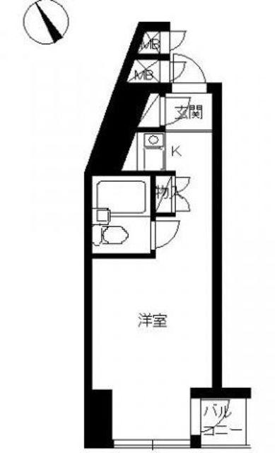 スカイコート田端(ワンルーム/10階)の間取り写真