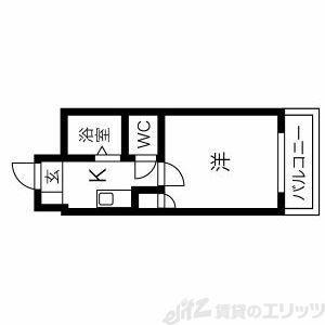 クレハタワーズ東中島(1K/7階)の間取り写真