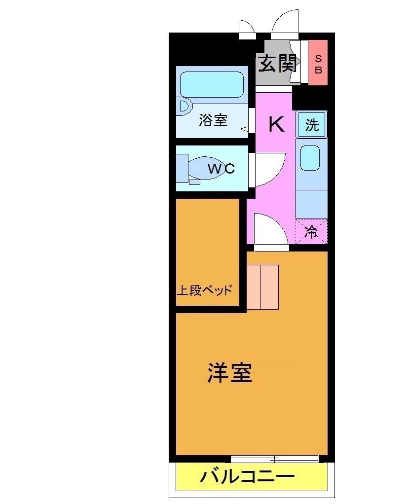 CRANEI(1K/3階)の間取り写真