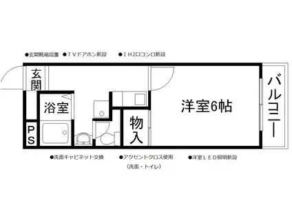 グランドマゼボー(1K/2階)の間取り写真