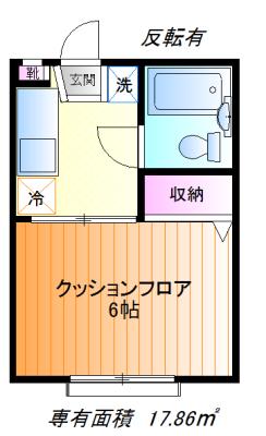 対山ハイム(1K/2階)の間取り写真