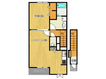 ブリアン ステージ(1LDK/2階)の間取り写真