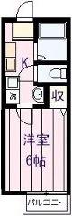 サンひまわり(1K/2階)の間取り写真