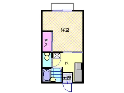 グリーンヒルIII(1K/1階)の間取り写真