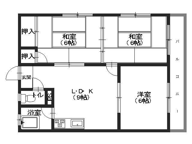 仲野マンション(3DK/3階)の間取り写真