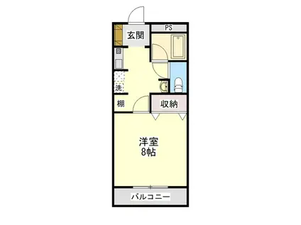 ニセンポストアイル(1K/6階)の間取り写真