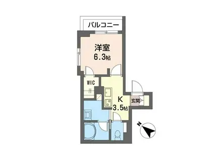 ル・シエル(1K/2階)の間取り写真