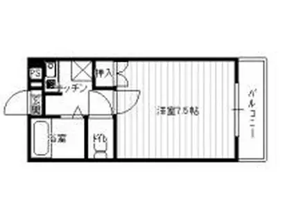 西本番町マンション(1K/2階)の間取り写真