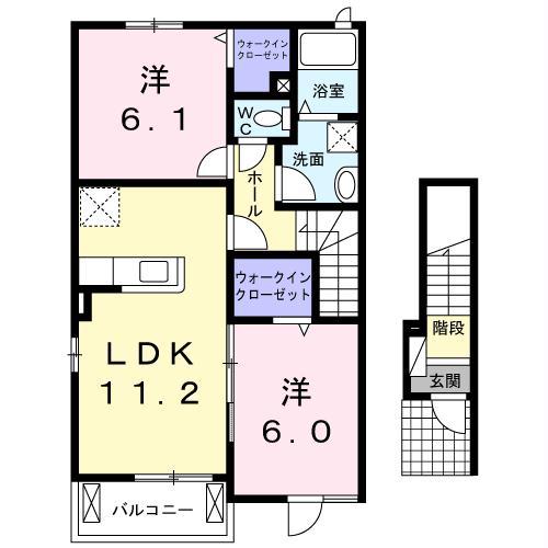パラッツオFURUTA(2LDK/2階)の間取り写真