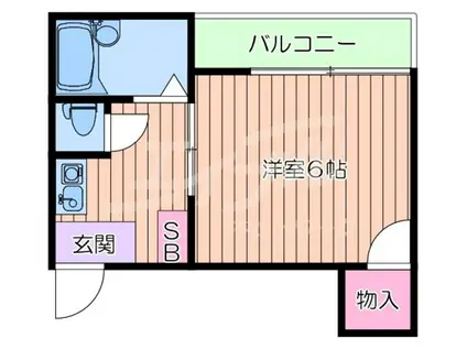 山口ハイツ片山(1K/3階)の間取り写真